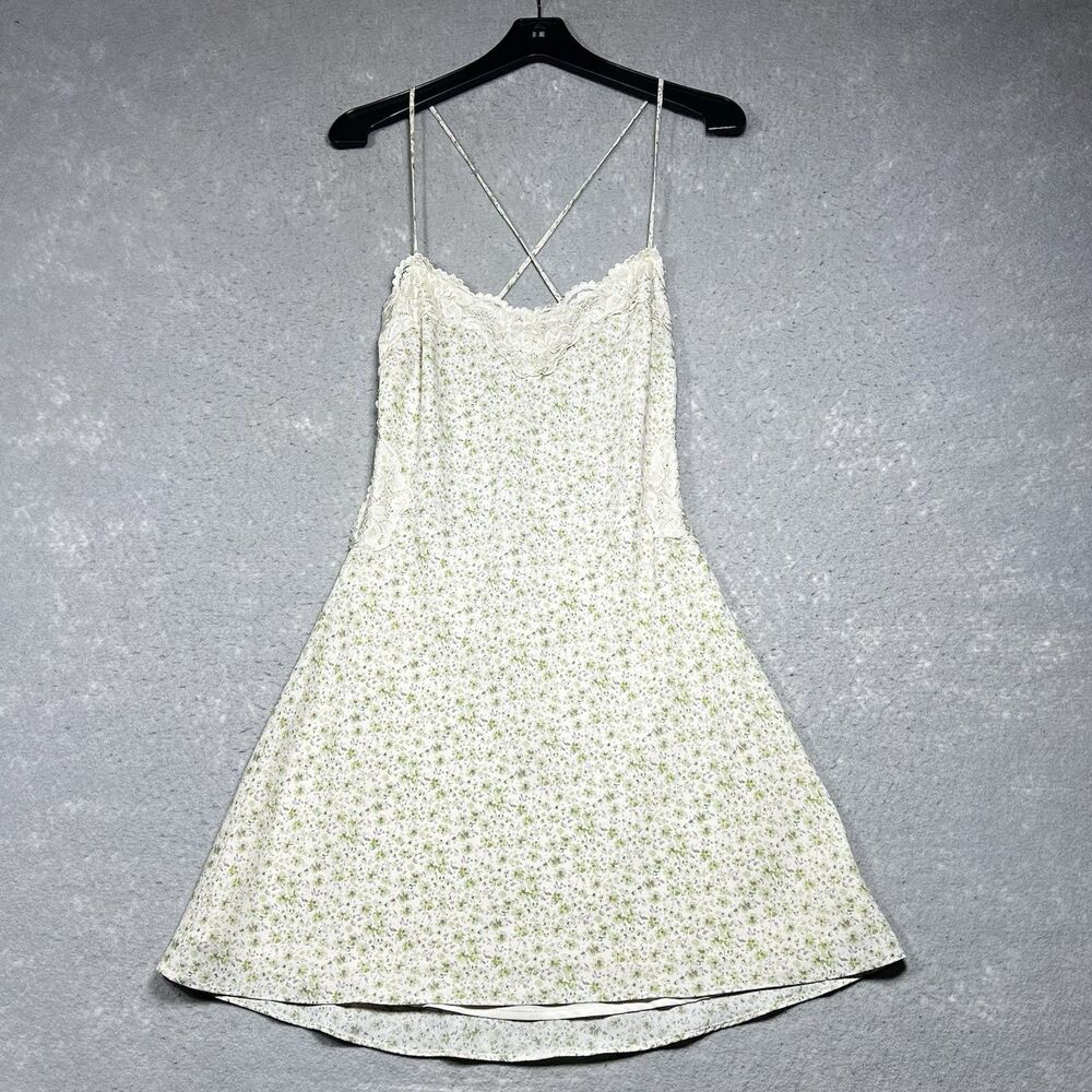 Cotton Candy LA Mini Dress Womens Size Small White Floral Lace Dress Fairy Y2K